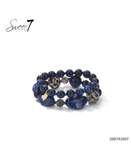SWEET7 set van 2 blauwe armbanden